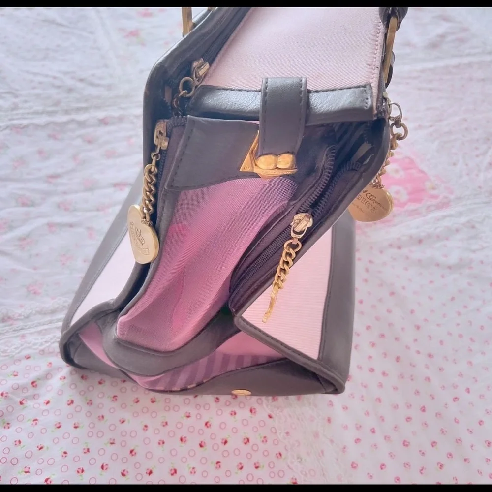 Vintage Juicy Couture Pink and Brown Dog Carrier